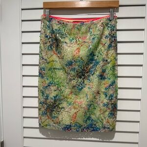 Elie Tahari Colorful Sequin Pencil Skirt